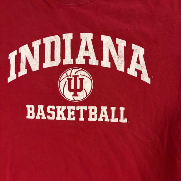 Y2K Indiana Basketball Sports Collegiate T Shirt Mens Medium Red Hoosiers NCAA - Picture 3 of 9